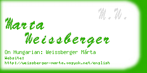 marta weissberger business card